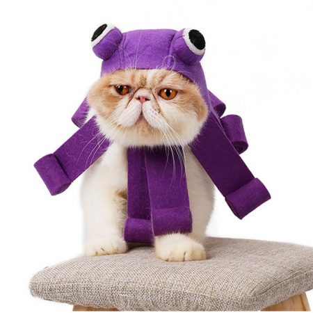 Cat Purple Octopus Costume Hat Decorations