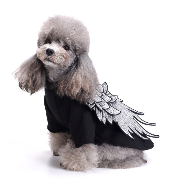 Black Puppy Dog Angel Wings Costume - Myanimec