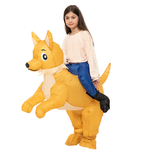Kids Cute Inflatable Dog Rider Costume
