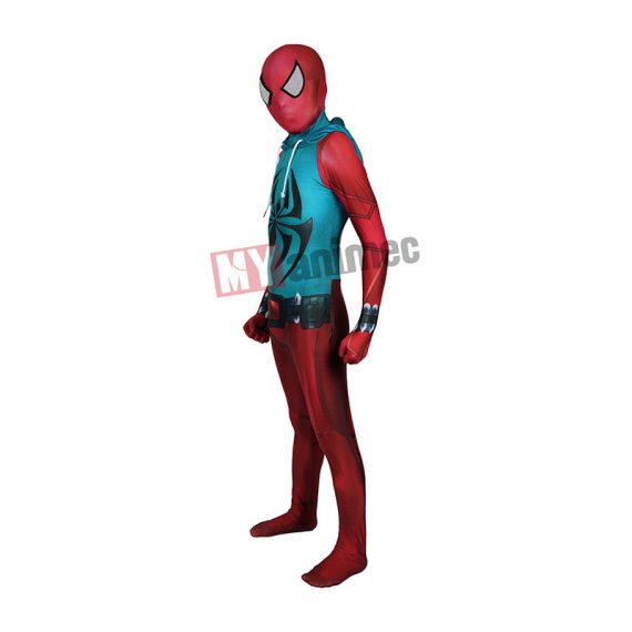 Kids Scarlet Spider Suit Cosplay Costume