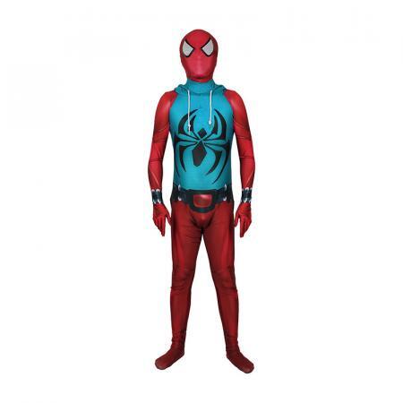 Kids Scarlet Spider Suit Cosplay Costume