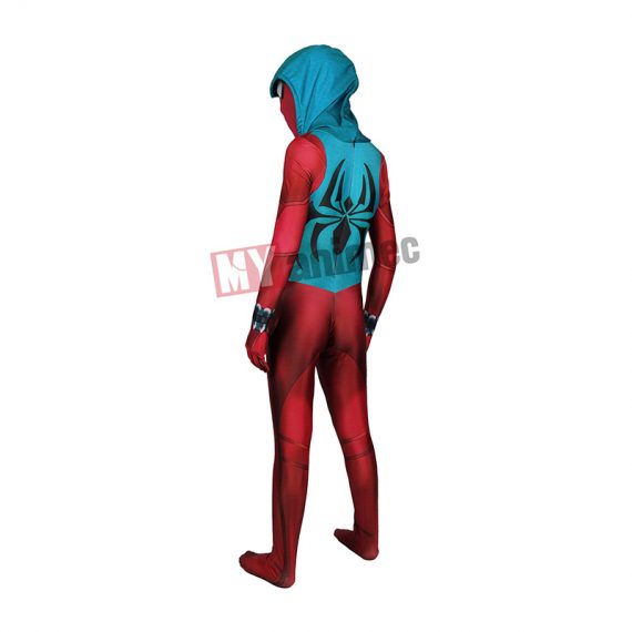 Kids Scarlet Spider Suit Cosplay Costume