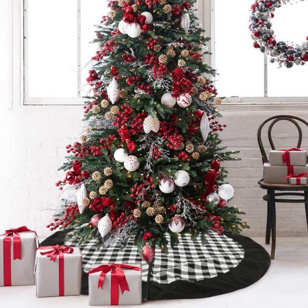 Fluff Buffalo Plaid 48" Christmas Tree Skirt