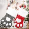 Red Dog Paws Christmas Stocking Decorations
