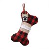 Plaid Dog Bones Christmas Stocking