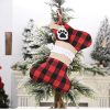 Plaid Dog Bones Christmas Stocking