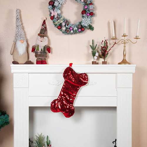 Dog Bones Sequins Family Christmas Stocking
