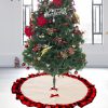 48" Buffalo Plaid Christmas Linen Tree Skirt
