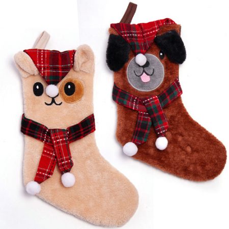 Brown Dog Christmas Stocking
