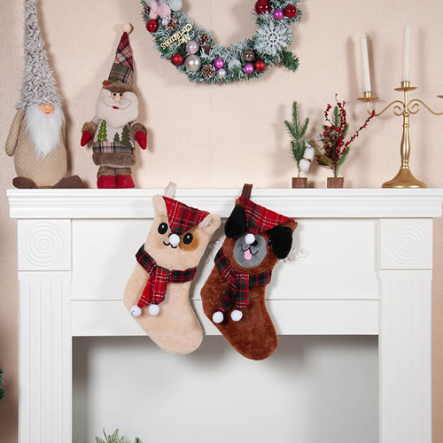 Brown Dog Christmas Stocking