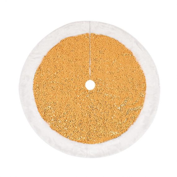 36" 48" Christmas Gold Red Silver Sequins Tree Skirt