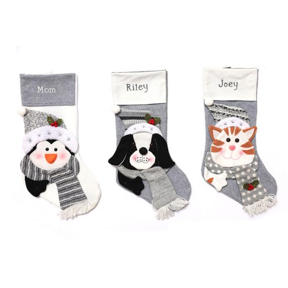 Dog Animal Character Christmas Stocking
