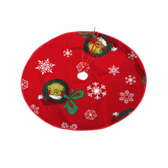 Grinch Print Christmas Tree Skirt Home Decoration