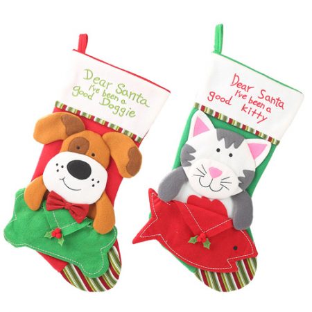 Colorful Dog Christmas Stocking Decorations