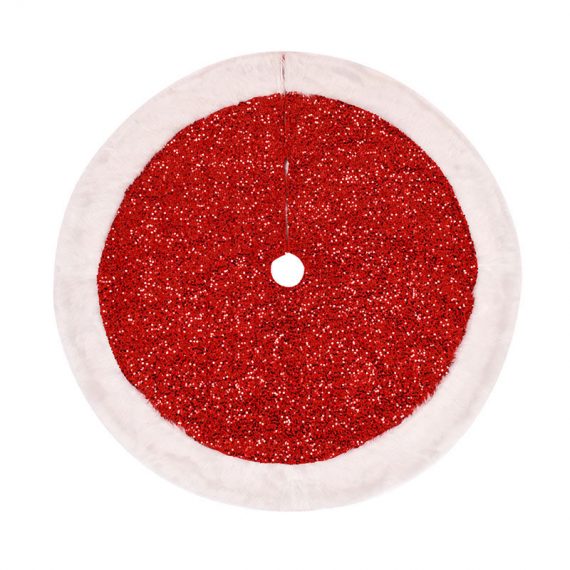 36" 48" Christmas Gold Red Silver Sequins Tree Skirt