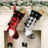 Funny Red Black And White Buffalo Plaid Christmas Stockings