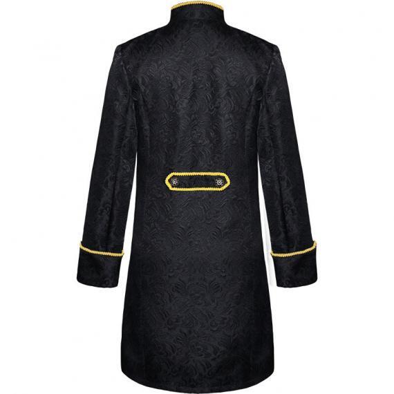 Mens Black Medieval Jacket Renaissance Frock Coat
