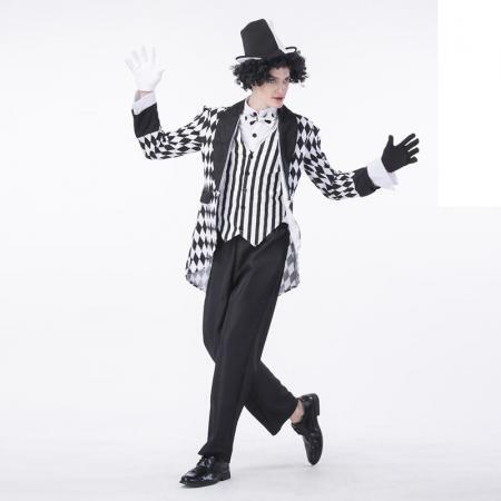 18-2Plus Size Dark Jester Costume Set for Men