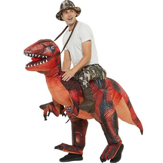 Funny Inflatable Dinosaur Mount Velociraptor Costume