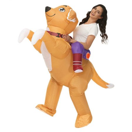 Cute Riding Dog Inflatable Costume For Adult