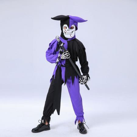Kids Purple Scary Jester Costume
