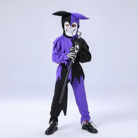 24-2Kids Purple Scary Jester Costume