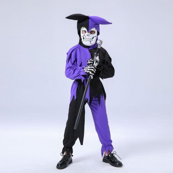 Kids Purple Scary Jester Costume