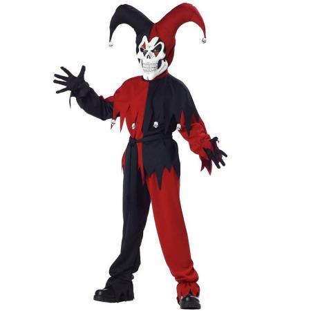 Kid’s Black Red Evil Jester Costume