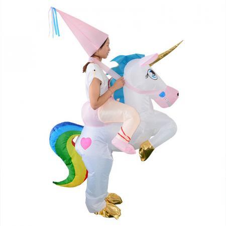 2Funny Riding Unicorn Inflatable Costume For Adults