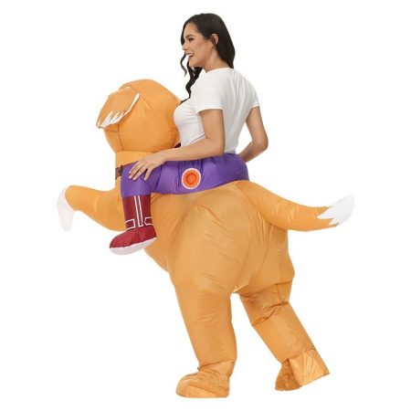 cute riding dog inflatable costume for adult