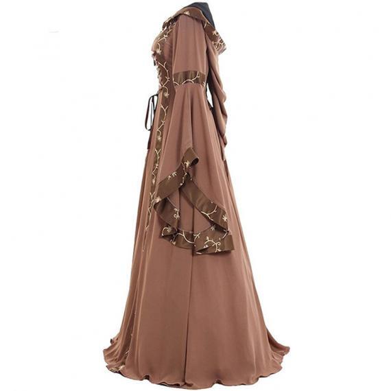 Women Brown Medieval Costume Dress