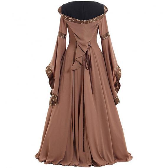 Women Brown Medieval Costume Dress