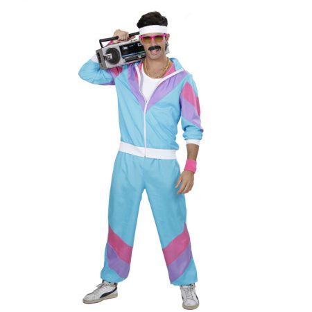 Adult 80’s Theme Blue Costume Tracksuit