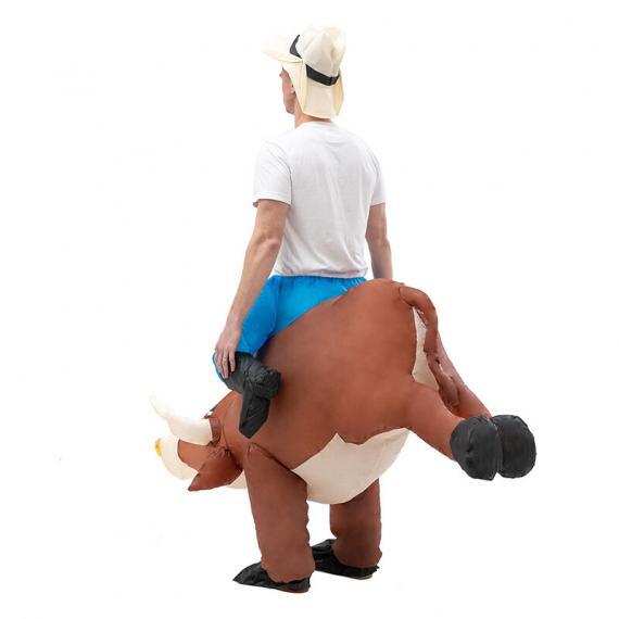 Funny Bull Riders Riding Bull Inflatable Costume For Adults