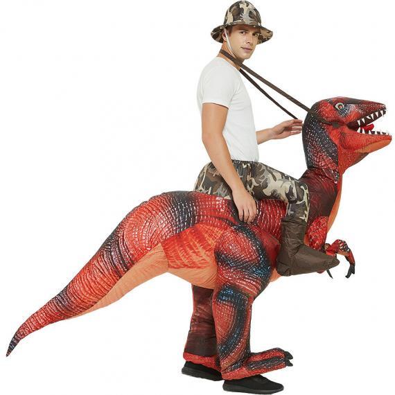 Funny Inflatable Dinosaur Mount Velociraptor Costume
