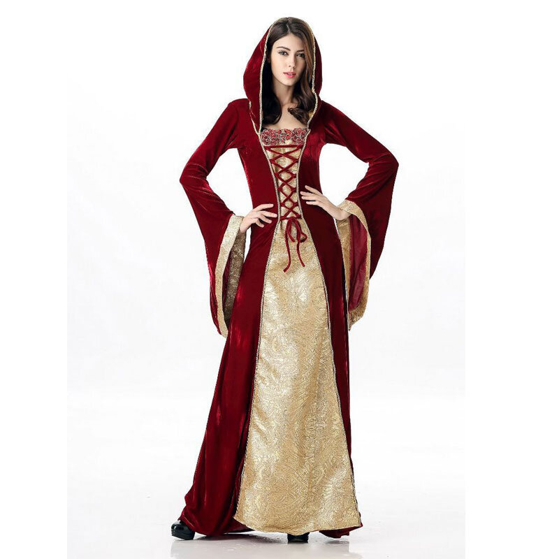 Women Medieval Renaissance Halloween Costume Dress - MYanimec