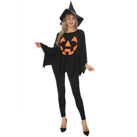 Adult Halloween Pumpkin Cloak With Pants