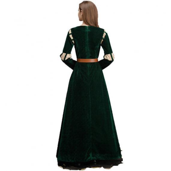 Green Long Sleeve Queen Dress