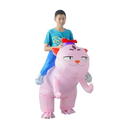 Funny Riding Cat Inflatable Costume For Kids
