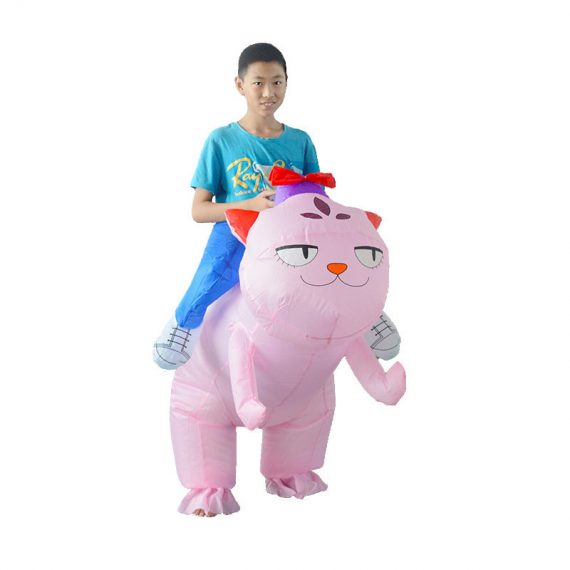 Funny Riding Cat Inflatable Costume For Kids