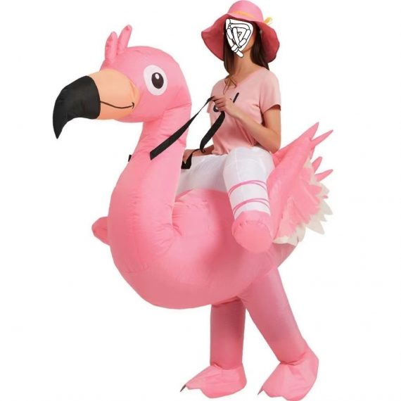 Riding Flamingo Inflatable Costume