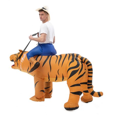 riding tiger inflatable costume