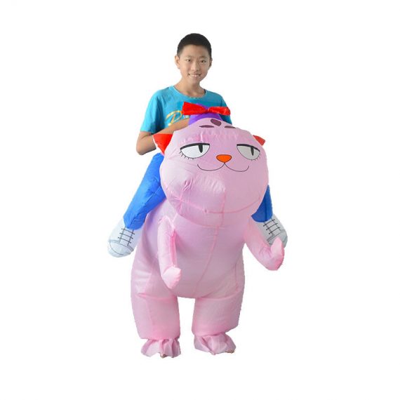 Funny Riding Cat Inflatable Costume For Kids