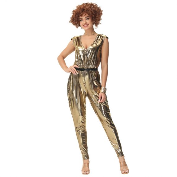 80s Women’s Disco Theme Party Costume Jumpsuit