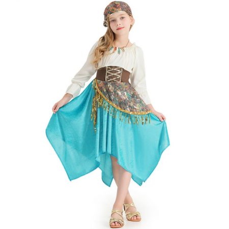 Girls Cute Bule Gypsy Costume