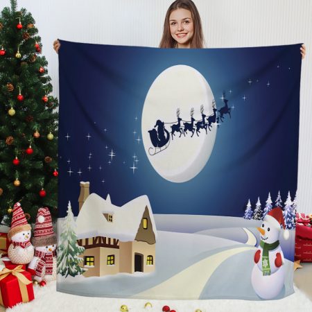 Polyester Christmas Printed Throws 70 x 86-in