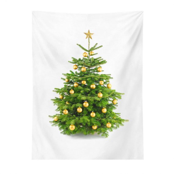 Warm Christmas Tree Bedside Tapestry