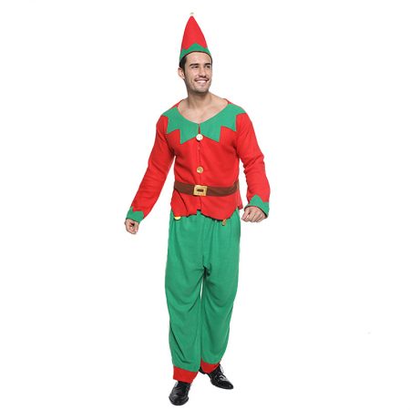 Male Christmas Set Elf Costume