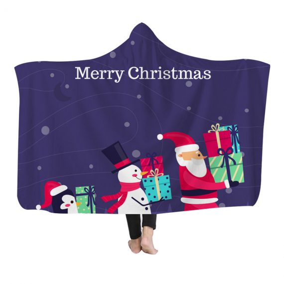 Happy Moment Santa Claus Christmas Hooded Blanket