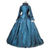 Women's Long Sleeve Ruffle Lace Up Maxi Dress Halloween